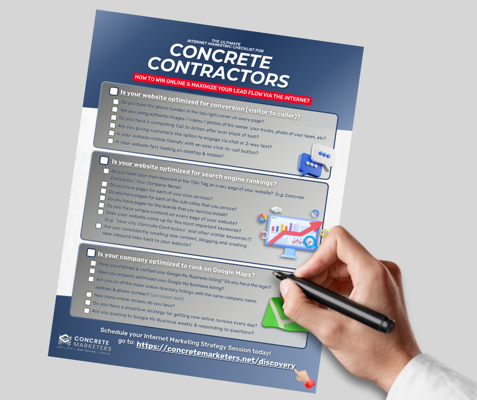 Concrete Marketing Checklist